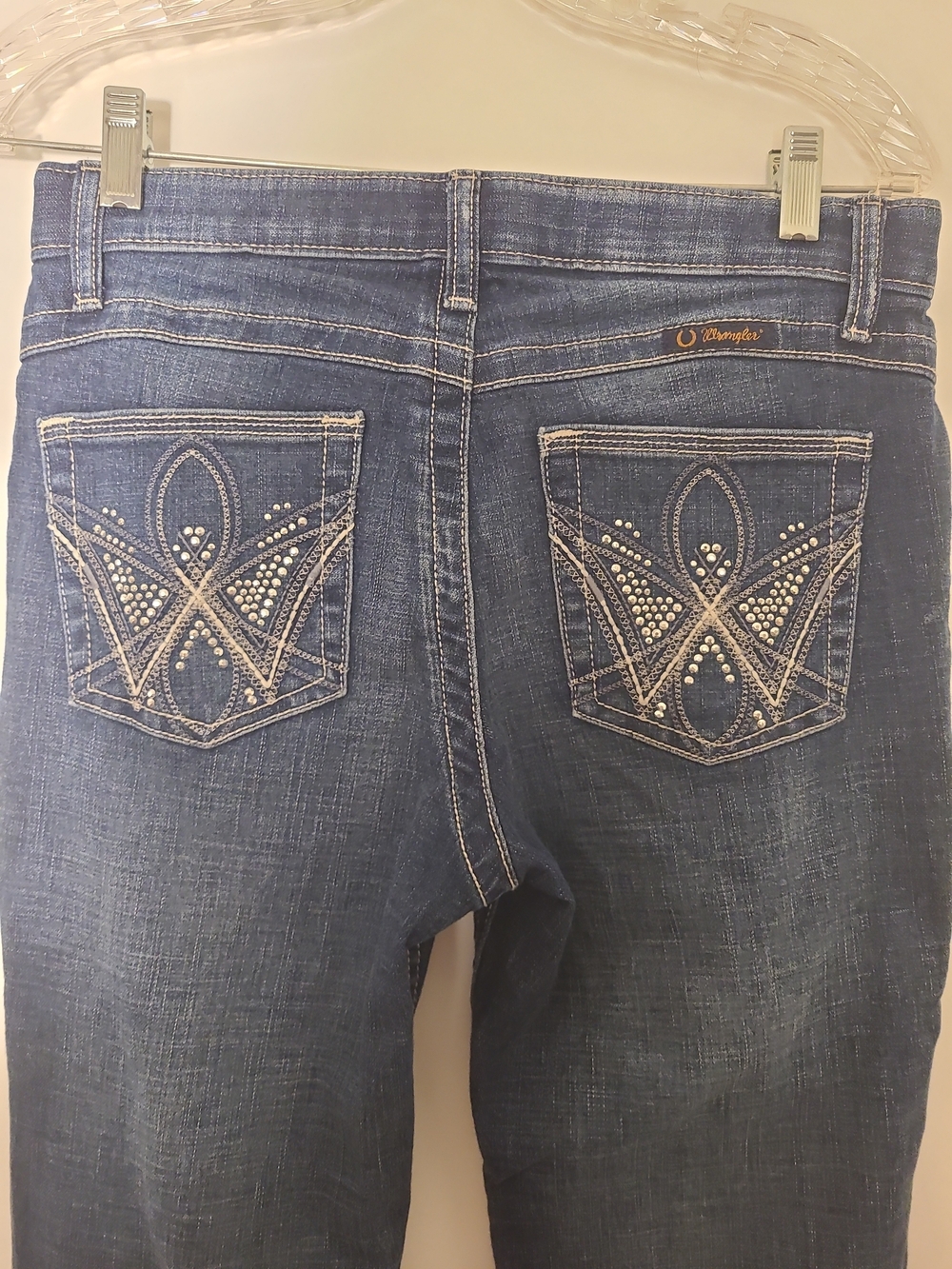 Wrangler Equestrian Ultimate Riding Jeans EUC 7x31 Bootcut Rhinestones Cowgirl